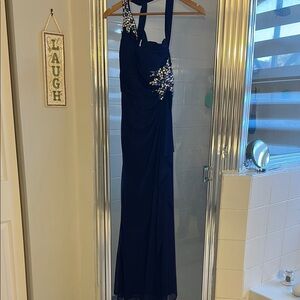 Xscape Blue Halter Gown for Prom